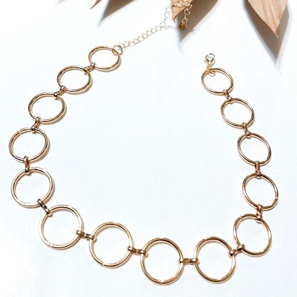 Gold link chain necklace S348 - Picture 2 of 4